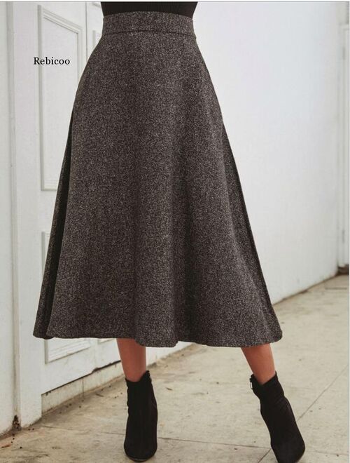 Brand Woman Skirt 2021 New Autumn Winter Skirts Women Plus Size Clothes Tall Waist Korean Style Long Clothing Thickening