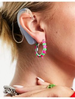 hoop earrings in rubber spike design