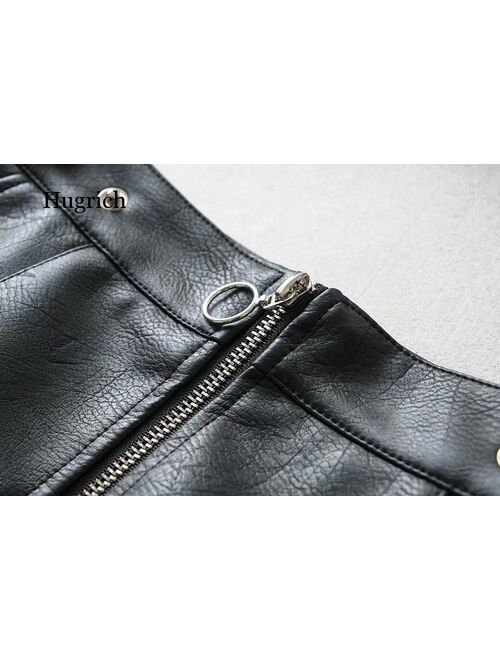 2020 Early Spring European and American Style Women's New Wholesale High Waist Pocket Zipper Pu Leather Skirt High Quality