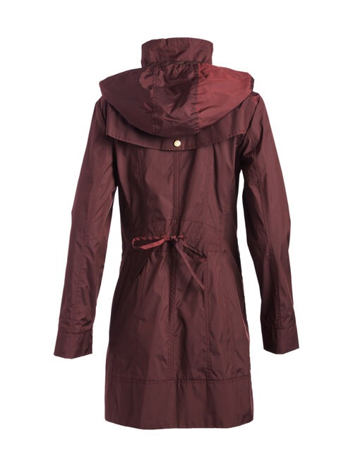 Cole Haan Eggplant Packable Hooded Raincoat - Women & Plus