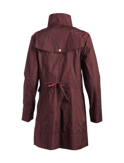 Cole Haan Eggplant Packable Hooded Raincoat - Women & Plus