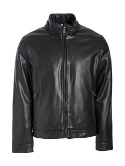 Black Faux Leather Jacket - Men