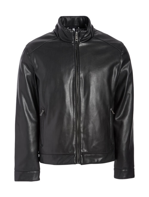 Buy Cole Haan Black Faux Leather Jacket - Men online | Topofstyle