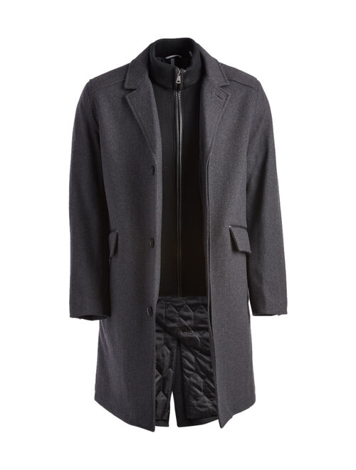 Cole Haan Charcoal Long Wool-Blend Convertible Jacket - Men