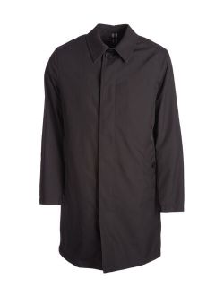 Black Rain Coat with Removable Wool-Blend Liner - Men