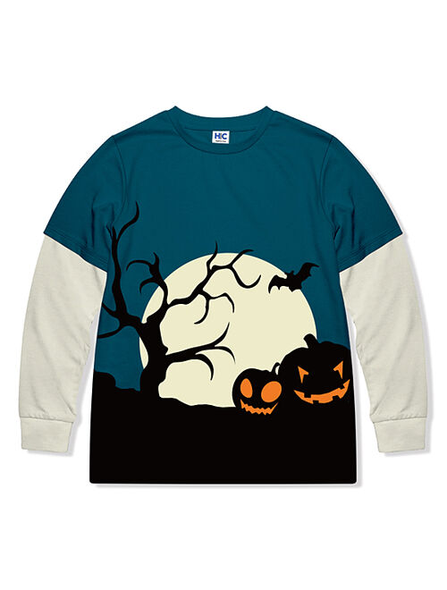 HighFive Crew Navy & Ecru Jack-O'-Lanterns Layered Tee - Toddler & Boys