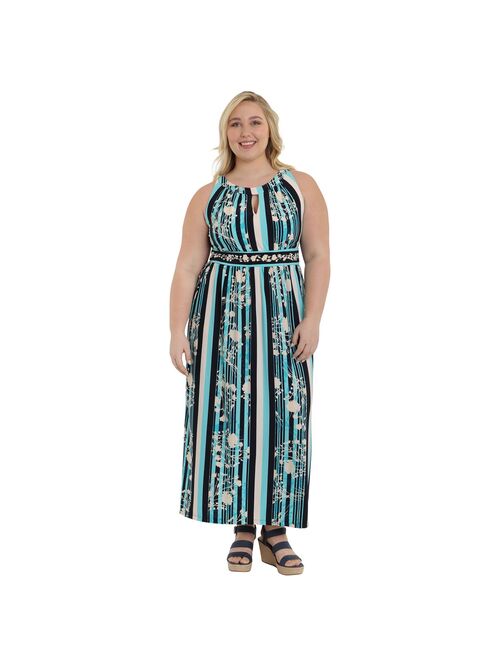 Plus Size Suite 7 Halter Sleeveless Maxi Dress