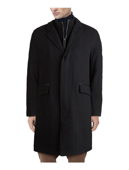 Buy Cole Haan Black Pocket Melton Wool-Blend Twill Coat - Men online ...