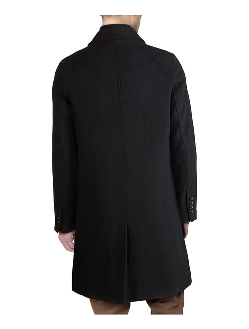 Cole Haan Black Pocket Melton Wool-Blend Twill Coat - Men