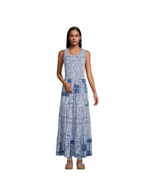 Women's Lands' End Tiered Sleeveless Maxi Dress