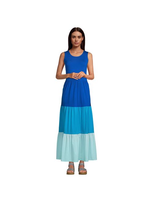 Women's Lands' End Tiered Sleeveless Maxi Dress