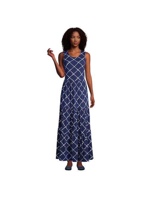 Women's Lands' End Tiered Sleeveless Maxi Dress