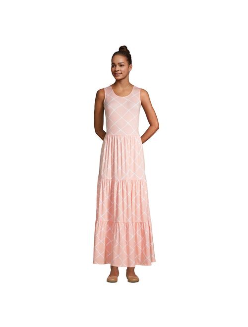 Women's Lands' End Tiered Sleeveless Maxi Dress