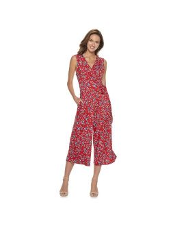 Women's Nina Leonard Print Surplice Wide-Leg Jumpsuit