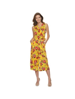 Women's Nina Leonard Print Surplice Wide-Leg Jumpsuit