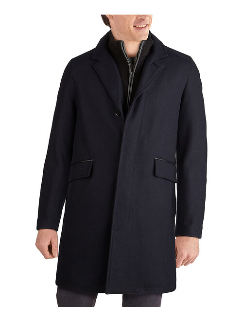 Cole Haan Navy Pocket Melton Wool-Blend Twill Coat - Men