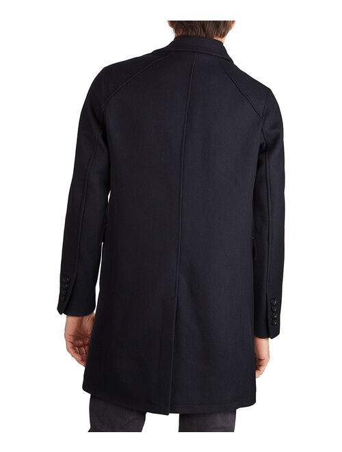 Cole Haan Navy Pocket Melton Wool-Blend Twill Coat - Men