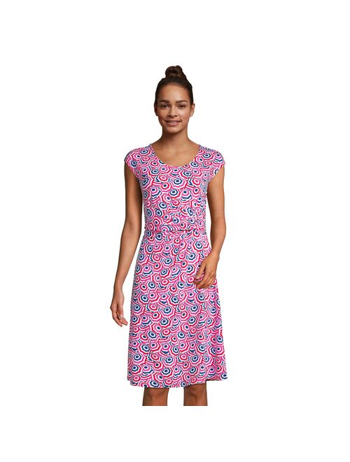 Women's Lands' End Twist-Front Fit & Flare Dress