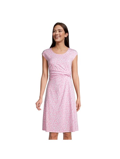 Women's Lands' End Twist-Front Fit & Flare Dress