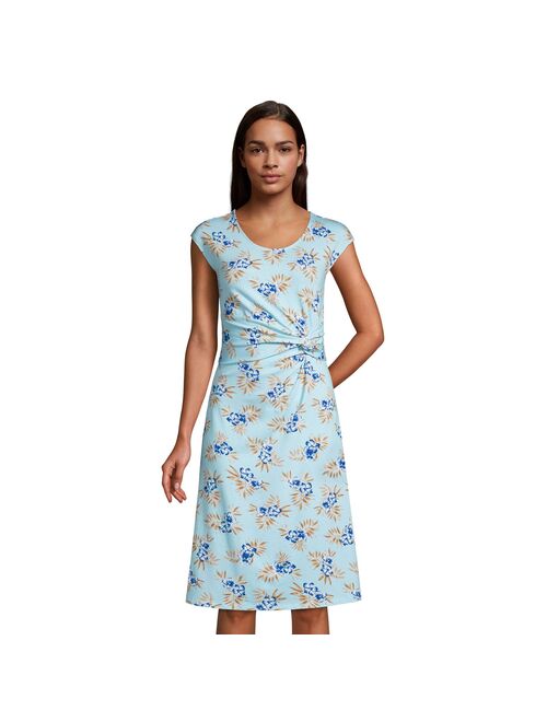 Women's Lands' End Twist-Front Fit & Flare Dress