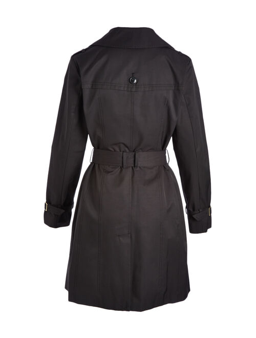 Cole Haan Black Double-Breasted Hooded Trench Coat - Women