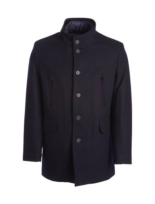 Cole Haan Black Wool-Blend Military Coat - Men