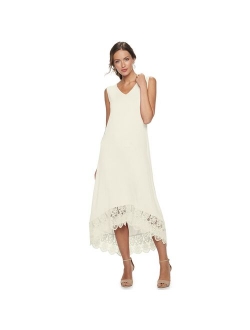 Women's Nina Leonard Crochet-Hem Midi Dress