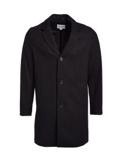 Black Wool-Blend Peacoat - Men