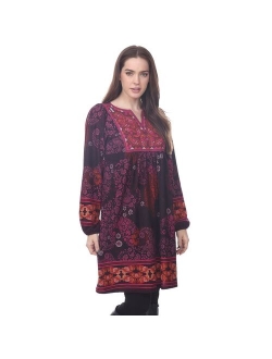 Smocked Paisley Sweaterdress