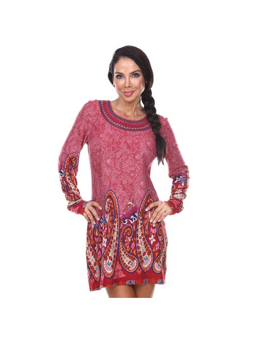 Women's White Mark Paisley Embroidered Sweaterdress