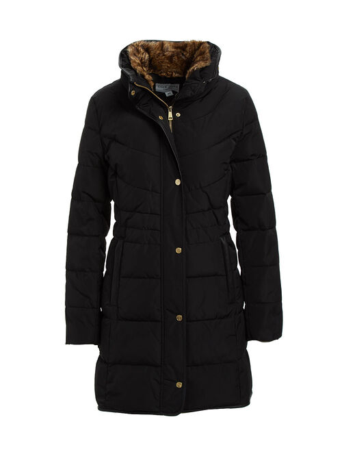 Cole Haan | Black Faux Fur Collar Puffer Coat - Women