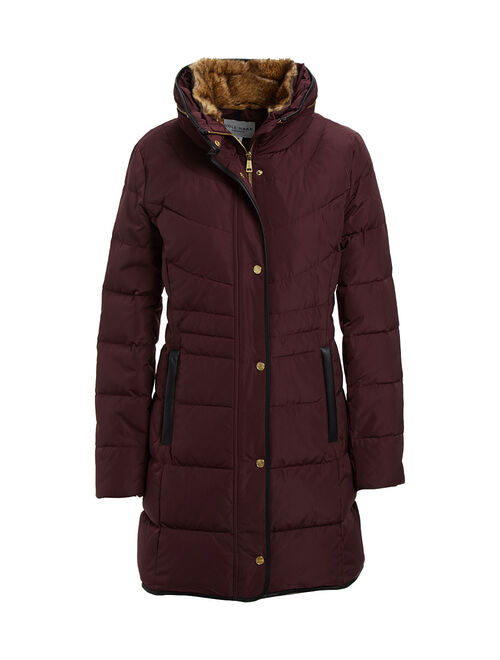 Cole Haan | Merlot Faux Fur Collar Puffer Coat - Women