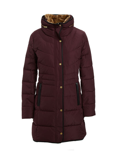 Cole Haan | Merlot Faux Fur Collar Puffer Coat - Women