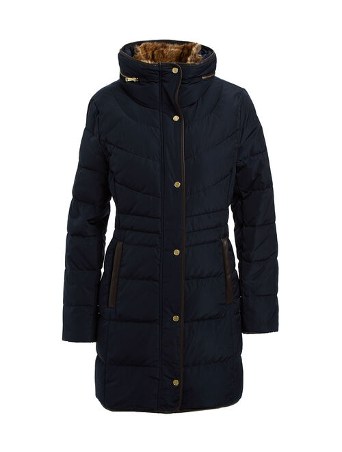 Cole Haan | Navy Faux Fur Collar Puffer Coat - Women