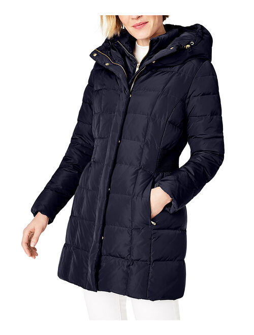 Cole Haan | Navy Zip-Front Down Hooded Puffer Coat - Women