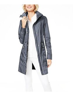 | Gunmetal Packable Hooded Raincoat - Women