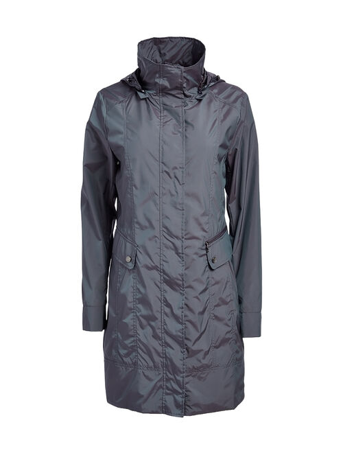 Cole Haan | Gunmetal Packable Hooded Raincoat - Women