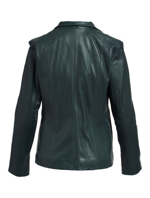 Cole Haan | Emerald Zip-Front Bal Collar Leather Jacket - Women