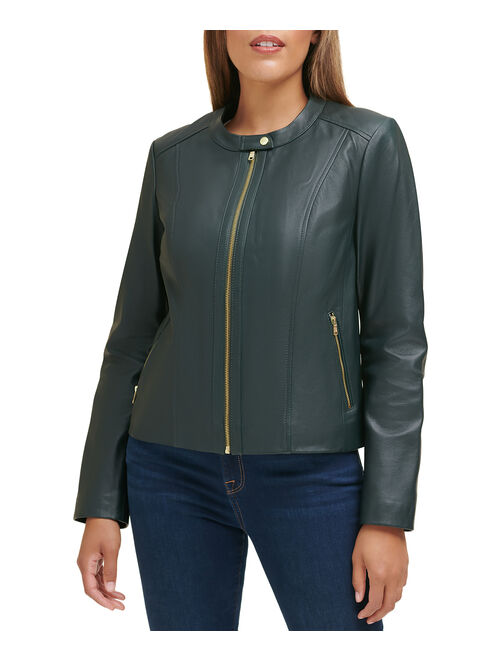 Cole Haan | Emerald Zip-Front Leather Jacket - Women