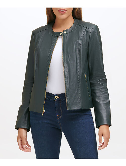 Cole Haan | Emerald Zip-Front Leather Jacket - Women