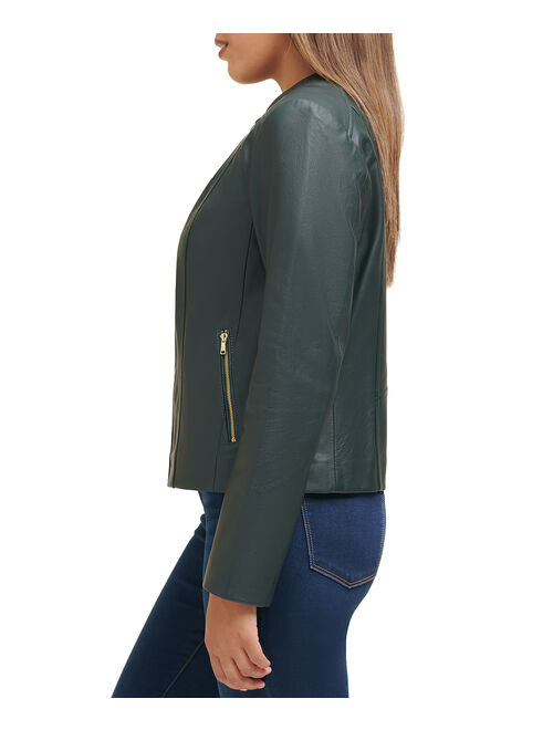 Cole Haan | Emerald Zip-Front Leather Jacket - Women