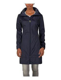 | Indigo Drawstring Waist Hooded Anorak - Women