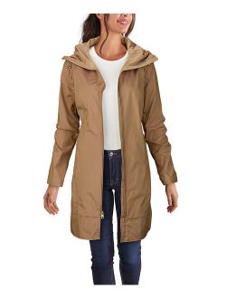 | Champagne Drawstring Waist Hooded Anorak - Women