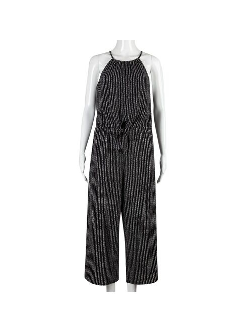 Juniors' Speechless Jumpsuit with Knot Front Detail