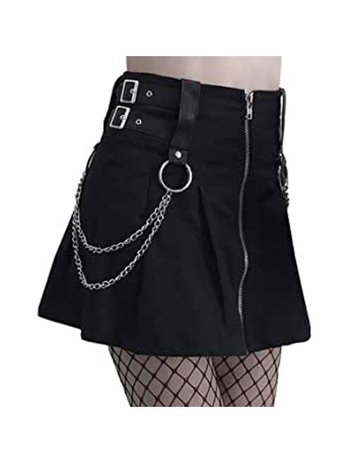 New 2021 Elegant Women Skirt Casual 's Fashion Hollow Stitching Zipper With Hoop High-waisted Mini Skirt female skirt