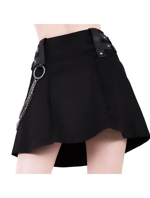 New 2021 Elegant Women Skirt Casual 's Fashion Hollow Stitching Zipper With Hoop High-waisted Mini Skirt female skirt