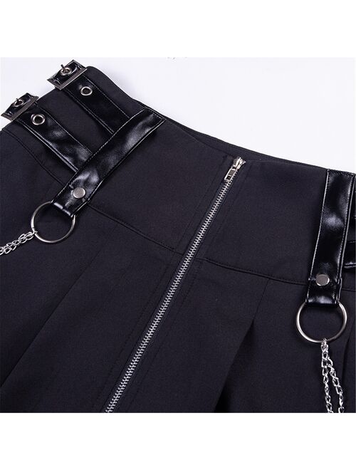 New 2021 Elegant Women Skirt Casual 's Fashion Hollow Stitching Zipper With Hoop High-waisted Mini Skirt female skirt