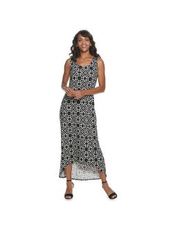 Women's Nina Leonard Printed High-Low Maxi Dress