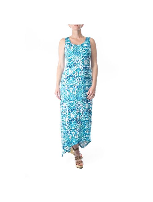 Women's Nina Leonard Printed High-Low Maxi Dress