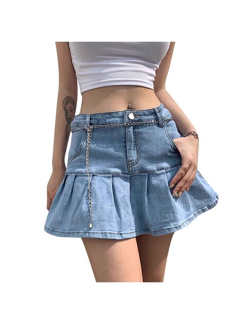 Women Skinny Skirts High Waist Pleated Skirts Zipper Mini Skirts Streetwear Skir Plaid Girls  Mini Skirt Women School юбка женск